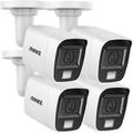 ANNKE 4Pcs 1080P Security Camera Kits with Smart Dual Light Built-in Mic 4-in-1 (TVI/AHD/CVI/CVBS) CCTV Surveillance Cam with 3.6mm Lens&78Â° Angle of View IP67 Weatherproof with Power Cables