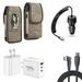 Travel Bundle for AT&T Vista 2023 (WTATTRW2) Belt Holster Clip Carrying Pouch Case 40W Car Charger Power Adapter 3-Port Wall Charger USB C to USB C Cable (Brown)