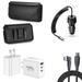 Travel Bundle for Boost Celero 5G+ Plus (2024) Belt Holster Clip Carrying Pouch Case Screen Protector 40W Car Charger Power Adapter 3-Port Wall Charger USB C to USB C Cable (Black)