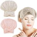 2 Pack Microfiber Hair Drying Caps Hair Drying Towel Super Absorbent Hair Towel Wrap Fast Drying Hair Turban Wrap Towels Soft Quick Drying Hat for Women Long Curly Wet Hair