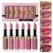 Melotizhi Lipstick Sets for Women Multi Colored Smooth Makeup Gift Six Pack Lipstick Case Fog Surface Nude Dark Makeup Lipstick 3.5g*6pcs