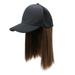 2pcs Short Straight Hat Wig One-Piece Straight Hair Wig Hat Women Hair Accessories