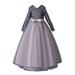 Princess Dress For Little Girls Party Wedding Dress Clearance Sale Children Dress Girl Long Sleeve Girl Princess Dress Long Sequin Dress Dress 8-9 Years