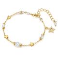 Lulu & Jane - Perlen-Armband Stern Metall-Legierung Muschelkernperle in Gelbgold Armbänder & Armreife Damen