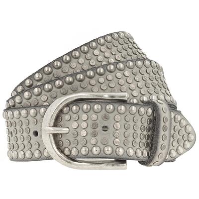 b.belt Riva Nietengürtel Leder 90 cm Grau Damen Image
