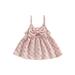 IZhansean Toddler Baby Girls Sling Dresses Front Bowknot Halter Checkerboard Summer Sundress Princess Casual Dress Pink 6-12 Months
