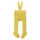 Suanret Toddler Baby Girl Tights Cute Footed Pantyhose with Suspenders Stretch Overalls Stockings Leggings Yellow 1-2 Years