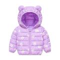 Winter Down Coats for Kids Baby Boys Girls Light Puffer Padded Jacket with Hoods Infant Outerwear Cute Baby Girls Jacket Jacket For Girls Boys Lightweight Jacket 12 Months-4 Years