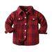 Toddler Boy Fleece Top Toddler Boys Girls Long Sleeve Winter Shirt Tops Coat Outwear For Babys Clothes Plaid Jacket for Girls Boys Fall Jacket Baby Coat