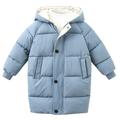 ASFGIMUJ Girls Jacket Baby Kids Winter Thick Warm Parkas Hooded Windproof Coat Outwear Jacket Toddler Winter Coat Blue 3 Years-4 Years