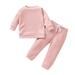CaComMARK PI Toddler Kids Outfit Clearance Infant Knitted Tops Lacing Pants Set