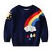 ASFGIMUJ Girls Sweaters Girls Boys Christmas Dinosaur Cartoon Sweater Casual Prints Knitted Long Sleeve Outwear Winter Top Sweater Knit Sweater Dark Blue 3 Years-4 Years