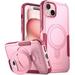 Poetic Neon MagPro Case Designed for iPhone 15 Plus 5G 6.7 inch [Compatible with MagSafe] Dual Layer Heavy Duty Tough Rugged Shockproof Protective 2023 New Cover Magnetic Ring Stand Pink