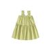 TheFound Girl Ruffle Dresses Sleeveless Off Shoulder Solid Color Princess Dress