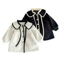Esaierr 0-24M Newborn Baby Girls Small Fragrant Wind Coats Cotton Jacket Ruffle Flip Collar Fall Winter Warm Cotton Coat Tops