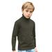 ASFGIMUJ Boys Sweater Knit Turtleneck Sweater Soft Solid Warm Pullover Sweater Long Sleeve Shirts Knit Sweater Green 9 Years-10 Years