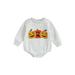 aturustex Toddler Baby Sweatshirt Rompers Halloween Pumpkin Skull Print Jumpsuit