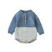 Baby Boys Long Sleeve Contrast Color Button Knit Sweater Romper