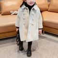 Sodopo Happy Cherry Toddler Down Jacket Dress Coat Jacket Kids Long Sleeve Button Trench Pocket Long Winter Peacoat Outerwear