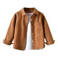 Godderr Baby Boys Jacket Brown Jacket & Outerwear Corduroy Button down Shirts Top Coat Clothes 12m-5y