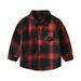 JWZUY Toddler Little Boys Girls Long Sleeve Button Down Plaid Flannel Shirt Kids Children Casual Shirt Top Red 12 Months