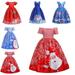 AJZIOJIRO Kids Baby Girls Christmas Princess Dresses 5-14Y Santa Claus Performance Skirt Snowflake Dresses Special Occasion Gown Skirt Toddler Dance Gown Party Dresses