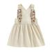 Ykohkofe Toddler Kids Baby Girls Summer Casual Sleeveless Back Embroidered Dress Party Princess Dress Clothes Baby Outfits Baby Bodysuit Take Home Outfit baby clothes