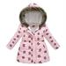 IROINNID Winter Coat for Kids Floral Print Thick Jacket Warm Windproof Hooded Coat Outerwear On Sale Pink
