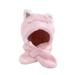 Kaloaede Baby Hats Toddler Boys Girls Winter Hat Scarf Warm Plush Thick Ear Protection Hat Integrated Hat Ears Cute Pink