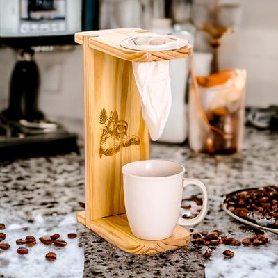 Peaceful Scents,'Sloth-Themed Pinewood Single-Serve Drip Coffee Stand'