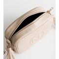 Cream Leather-Look Embossed Cross Body Bag New Look