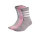 adidas Sportswear Women's 3 Pack 3 Stripe Crew Socks - Pink Multi, Pink, Size M, Women