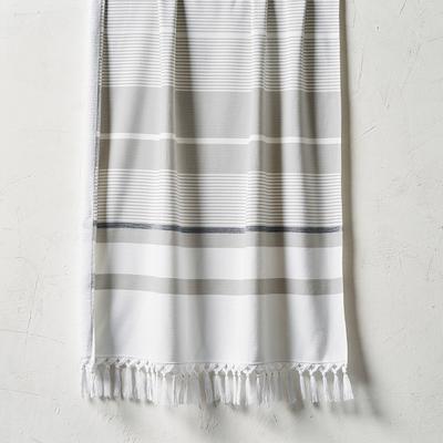 Turkish Beach Towel - Fog/Black - Frontgate Resort Collection™