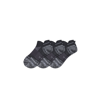 Men's Running Ankle Sock 3-Pack - Charcoal - Extra Large - Cotton Blend - Bombas