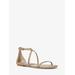 Michael Kors Polly Crocodile Embossed Leather Sandal Natural 9.5