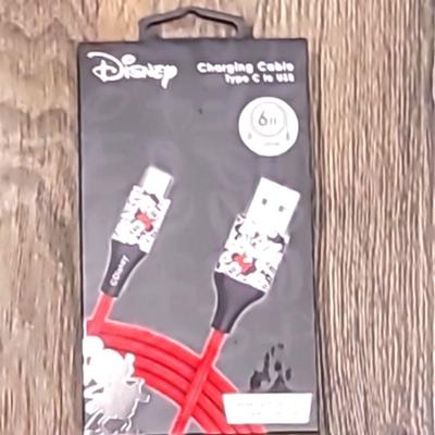 Disney Cell Phones & Accessories | Disney Mickey Mouse Vharging Cable Type C To Usb | Color: Black/Red | Size: Os