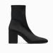 Zara Shoes | Nwt. Zara Black Fabric Heeled Ankle Boots. Size 6,5. | Color: Black | Size: 6.5