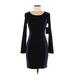Ella Moss Casual Dress - Sheath Scoop Neck Long sleeves: Blue Print Dresses - New - Women's Size Medium