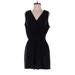 Express Casual Dress - Mini Plunge Sleeveless: Black Print Dresses - Women's Size Small