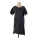 Madewell Casual Dress - Mini Crew Neck Short sleeves: Blue Marled Dresses - Women's Size Small