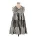 Boohoo Casual Dress - Mini V-Neck Sleeveless: Gray Print Dresses - New - Women's Size 8