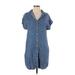 Velvet Heart Casual Dress - Shirtdress: Blue Dresses - Women's Size Small