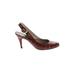 Joan & David Heels: Pumps Stiletto Cocktail Party Brown Shoes - Women's Size 8 - Round Toe