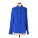 Calvin Klein Long Sleeve Blouse: Blue Tops - Women's Size Medium