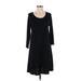 Gap Casual Dress - A-Line Scoop Neck 3/4 sleeves: Black Solid Dresses - Women's Size Small