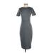 Alexia Admor Casual Dress - Midi: Gray Solid Dresses - Women's Size Small