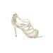 Nina Heels: Gold Shoes - Women's Size 7 1/2 - Open Toe