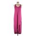 Nic + Zoe Casual Dress - Midi Scoop Neck Sleeveless: Pink Print Dresses - Women's Size Medium