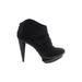 Velvet Angels Ankle Boots: Slouch Stilleto Casual Black Print Shoes - Women's Size 38.5 - Round Toe