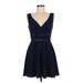 Trixxi Casual Dress - Mini: Blue Dresses - New - Women's Size Medium